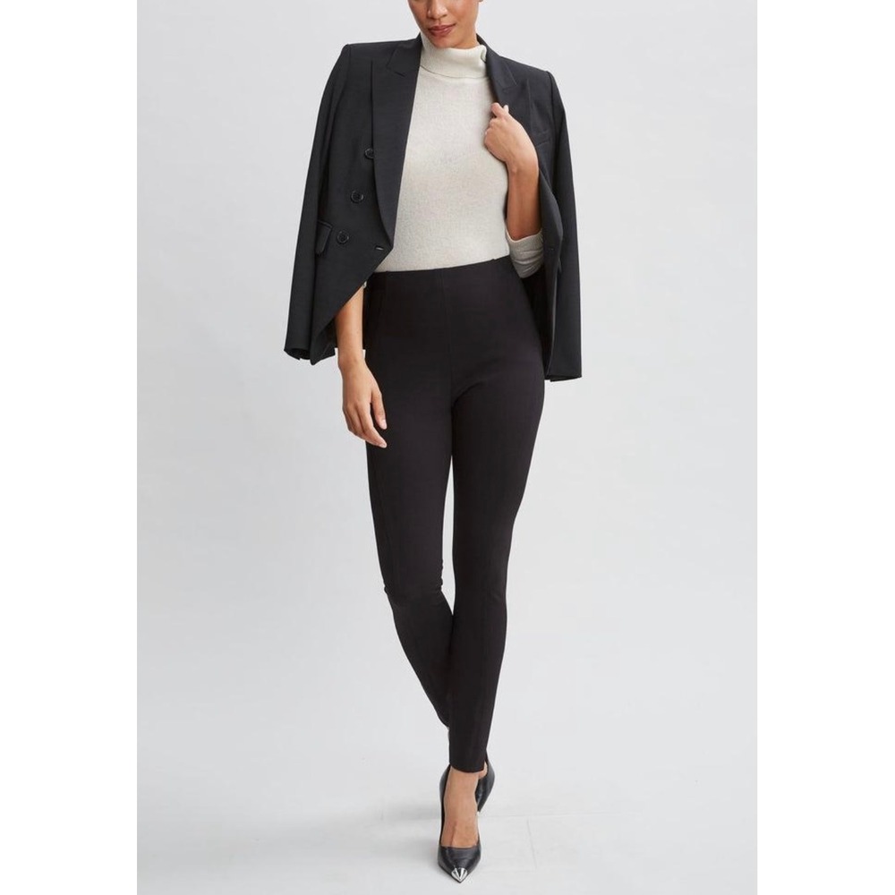 T Tahari Womens Black Tummy Control Ponte Dressy Leggings Pull On Pants Large